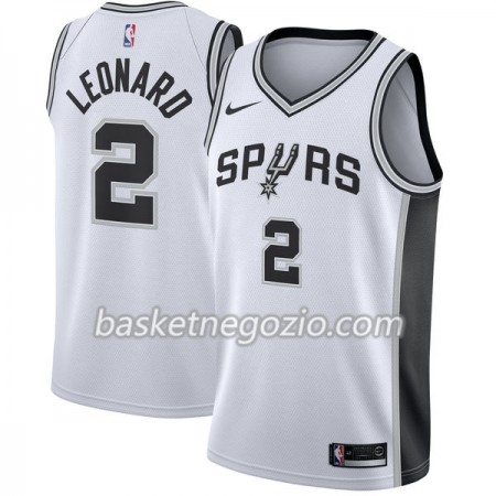 Canotte Uomo San Antonio Spurs Kawhi Leonard 2 Nike 2017-18 Bianco Swingman